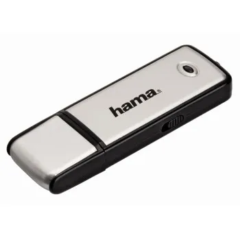 Hama Pendrive USB 2.0 16GB con Tapa, Aluminio Cepillado, 10Mb/s, Negro y Plata