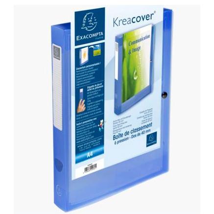 Exacompta Carpeta De Proyectos Krea Cover 40Mm Cierre Con Clip A4 Pp Azul