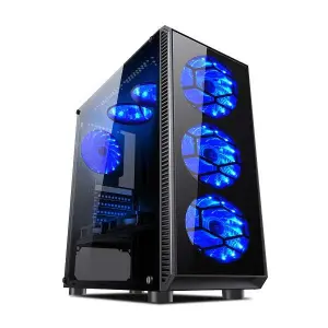 L-Link Avatar Caja ATX - Cristal Templado - 2x SSD/HDD 3.5" - 3x SSD/HDD 2.50" - 6 Ventiladores LED Incluidos - USB 3.0,  USB 2.0
