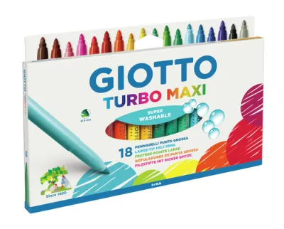 Giotto Rotuladores Turbo Maxi 18 Ud - Colores Surtidos