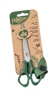 Faibo Tijeras Simétricas de Oficina 16cm con Mango de Plástico Verde Oscuro