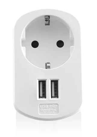 Ewent Cargador de Pared 2xUSB-A 17W Color Blanco