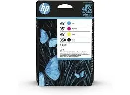 Hp Tinta Bk, C, M, Y, Officejet Pro 250, 270, 8100, 8600 Series - Nº 950 + 951 *Pack De 4*