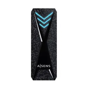 AISENS CAJA EXTERNA M.2 (NGFF) RGB GAMING PARA SSD M.2 NVME A USB3.2 GEN2, NEGRA