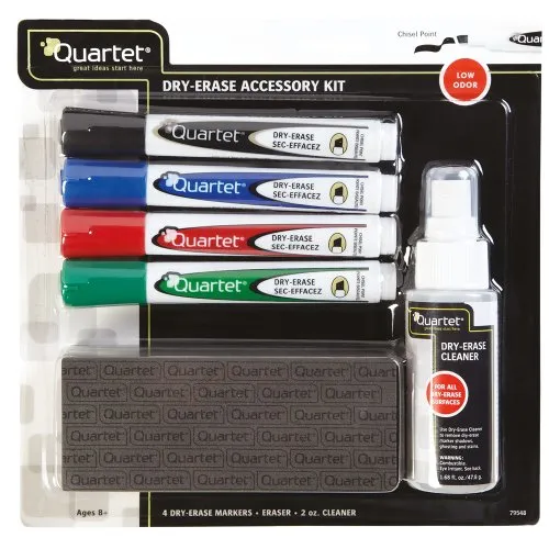 Nobo Pack de Accesorios para Pizarra Blanca - 4 Rotuladores, Borrador y Spray Limpiador 50ml