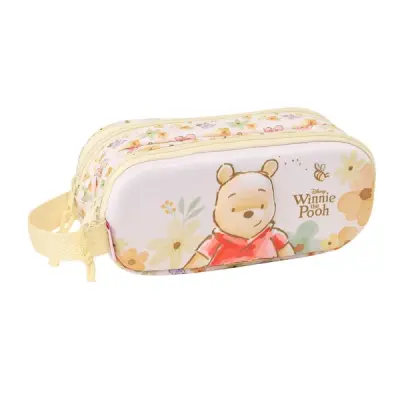 Safta Portatodo 3D Winnie the Pooh, 2 Compartimentos, 1L, 21x8x6cm, Amarillo Pastel
