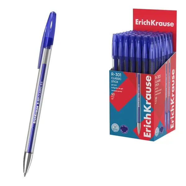 ErichKrause R-301 Gel Stick Bolígrafo 0.5mm Punta - Tinta Azul Resistente al Agua