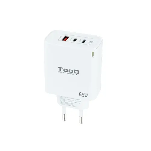 Cargador Usb-C Tooq 45W Tqwc-Ganqc2Pd65Wt 2Xusb-C Pd 1Xusb-A Qc Blanco