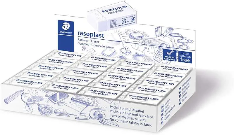 Staedtler Rasoplast 526 B40 Goma De Borrar - Borrado De Alta Calidad - Minimos Residuos - Color Blanco