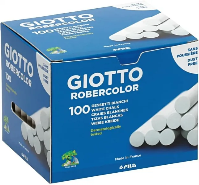 Giotto Tizas Robercolor Antipolvo Blancas Caja 100 Unidades