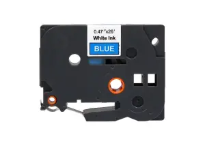 Brother TZe535 Cinta Laminada de Etiquetas 12mm x 8m - Blanco sobre Azul