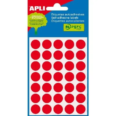 Apli Etiquetas Adhesivas Circulares Ø13mm Escritura Manual 35 x 5h Rojo