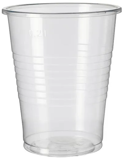 Vaso Agua 200Ml Pp Transparente -Paquete 100U-