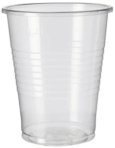 Vaso Agua 200ml PP Transparente - Paquete de 100 Unidades