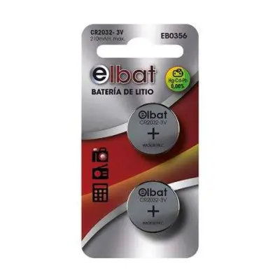Elbat Pack de 2 Pilas de Litio CR2032 3V