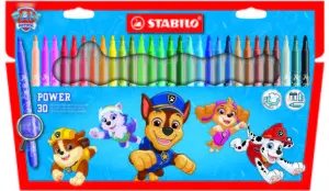 Stabilo Power Patrulla Canina Pack de 30 Rotuladores Punta Media 2mm Tinta Lavable