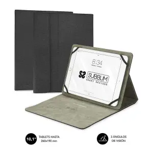 Subblim Clever Stand Case para Tablet - Diseño Moderno, 3 Ángulos de Visión, Color Negro