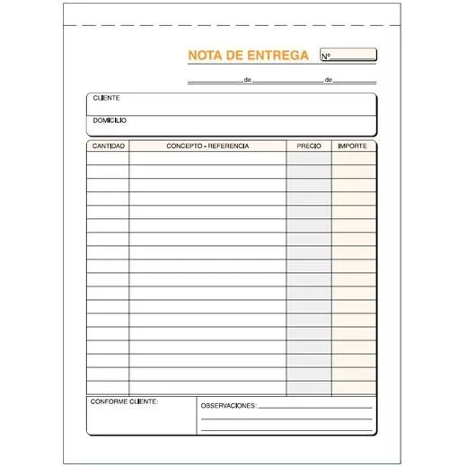 Loan Talonario Entregas Cuarto Natural Duplicado Autocopia