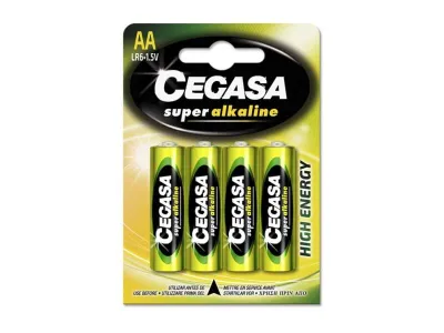 Cegasa Super Alkaline Pilas LR6 AA Pack de 4 - Alto Rendimiento y Fiabilidad
