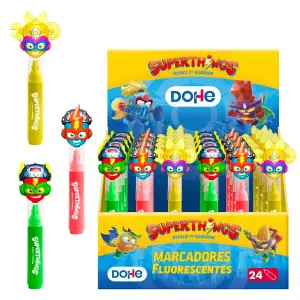 Dohe Expositor Superthings con 24 Marcadores Fluorescentes Punta Biselada Colores Surtidos