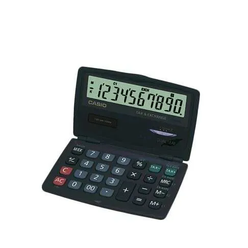 Casio SL-210TE Calculadora de Bolsillo 10 Dígitos Plegable Pantalla Grande Solar y Pila Gris Oscuro