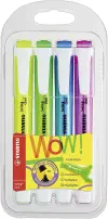 Stabilo Swing Cool Pack de 4 Marcadores Fluorescentes - Punta Biselada - Trazo 1-4mm - Antisecado - Colores Surtidos