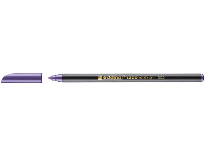 Edding 1200 Rotulador - Punta Redonda - Trazo 1Mm - Tinta Con Base De Agua - Color Violeta Metalizado