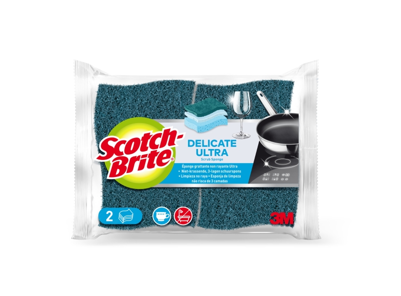 Scotch-Brite Pack De 2 Estropajos De Cocina - No Raya - Color Verde Oscuro