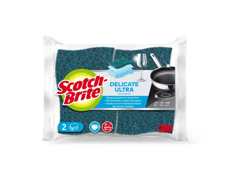 Scotch-Brite Pack De 2 Estropajos De Cocina - No Raya - Color Verde Oscuro