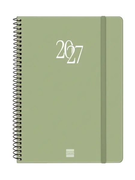 Finocam My Agenda Espiral 2027 Catalán Semana Vista Horizontal 155x212mm Verde