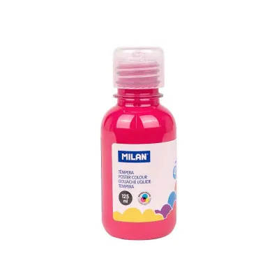 Milan Botella de Témpera 125ml con Tapon Dosificador - Secado Rápido - Color Magenta