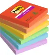 Post-it Super Sticky Pack de 6 Blocs de 90 Notas Adhesivas Reposicionables 76x76mm Colores Surtidos