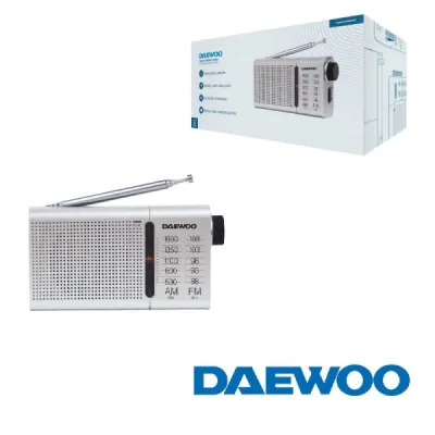 Daewoo DW1037 Radio Portátil AM/FM Analógica con Antena Telescópica y Auriculares