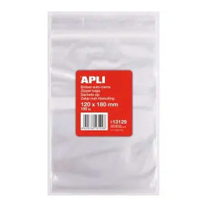 Apli Bolsas Autocierre 120x180mm LDPE Pack 100 Unidades