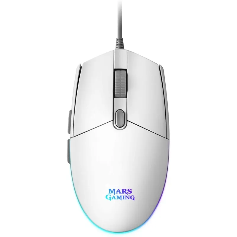 Mars Gaming MMG White - Mouse RGB 3200 DPI con 6 Botones
