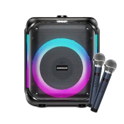 Coolsound Partybox Altavoz Karaoke 8" Bluetooth 30W Iluminación RGB 2 Micrófonos Inalámbricos