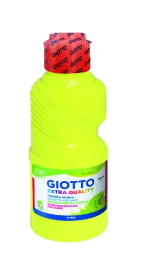 Giotto Fluo Tempera 250ml Bio PET Color Amarillo Fluorescente