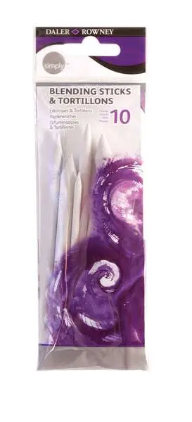 Daler-Rowney Simply Pack de 12 Esfuminos - 4 Difuminos y 6 Esfuminos Blancos