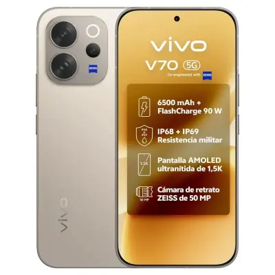 VIVO V70 5G 6.59" 8GB RAM 512GB Almacenamiento Gris