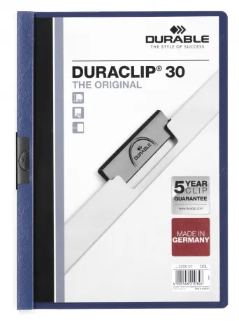 Durable Carpeta Dossier Pinza Duraclip 30 Azul Oscuro A4 - 25 Unidades