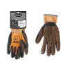 Cegasa Guantes de Trabajo Talla 8 Nylon con Recubrimiento de Foam y Dots de Nitrilo Negro/Naranja