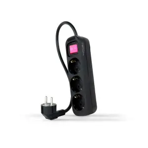 Nanocable Regleta 3 Tomas con Interruptor Negro