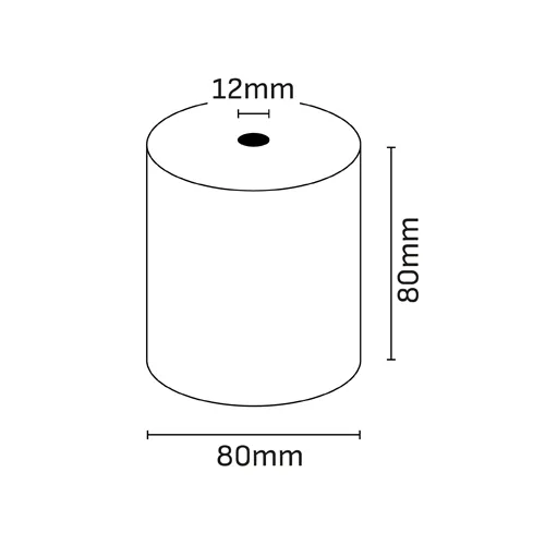 Oqonos Rollo De Papel Termico 80X80X12Mm, Libre De Bpa, Fsc, 74.2 Metros, 55 Gramos