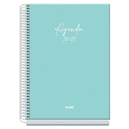 Dohe Agenda Escolar Basic Serenity A5 Espiral Dp Cartón Forrado Verde 2026-2027