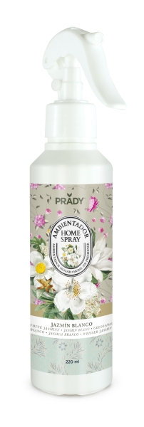 Prady Ambientador Home Spray Jazmin Blanco - Frasco De 220 Ml - Spray Pulverizador