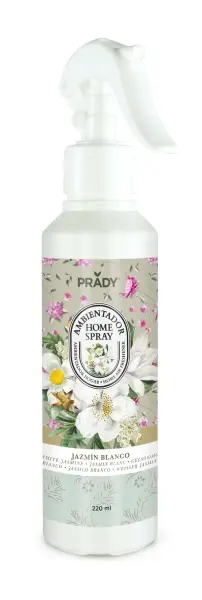 Prady Ambientador Home Spray Jazmin Blanco - Frasco de 220 ml - Spray Pulverizador