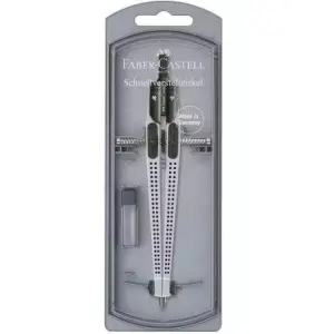 Faber Castell Compás Articulado Ajuste Rápido Grip Plateado