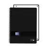 Oxford Cuaderno de Espiral A4+ 80 Hojas Cuadricula 5x5mm Tapa Plástica Negro