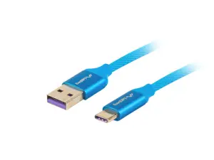 Lanberg Cable USB 2.0 1m USB A a USB C Azul