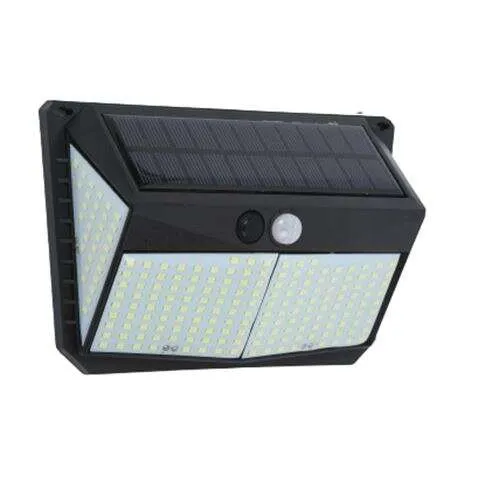 Elbat Aplique Solar 3 Caras - 250Lm - Luz Fria 6500K - Sensor Movimiento - Bateria 1200Mah